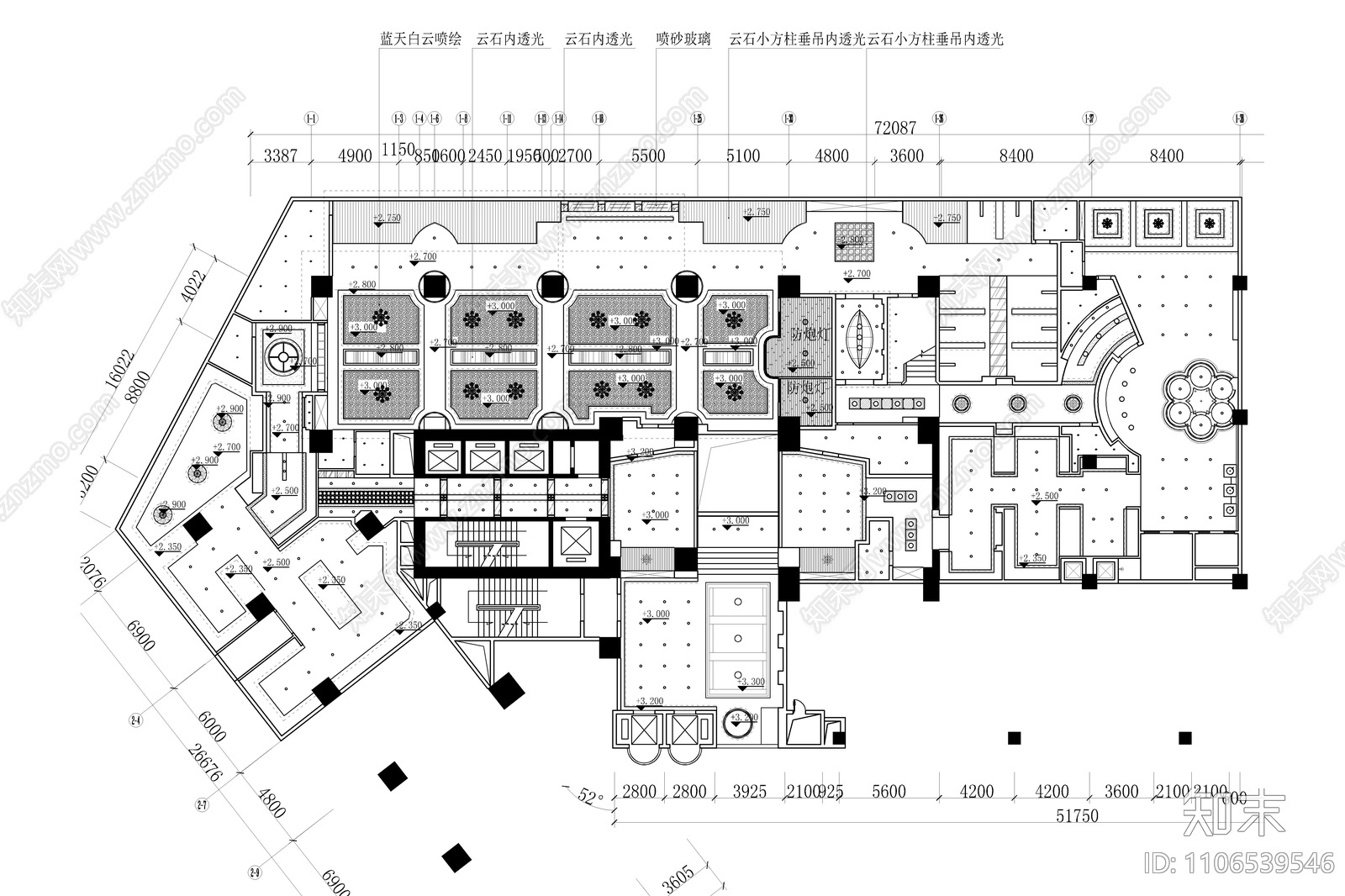 千巡水会休闲会所cad施工图下载【ID:1106539546】