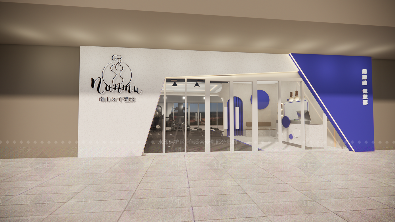 现代可莱茵蓝健身房SU模型下载【ID:1106540274】