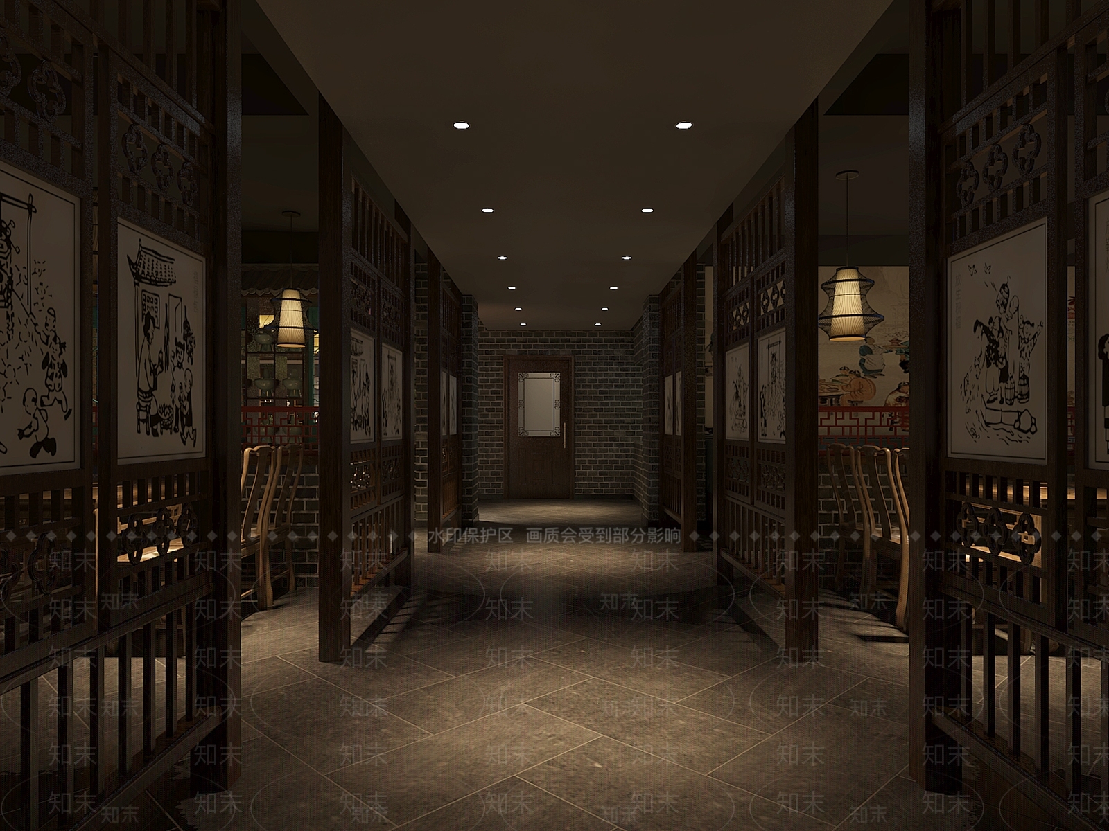 新中式火锅店3D模型下载【ID:1106540728】