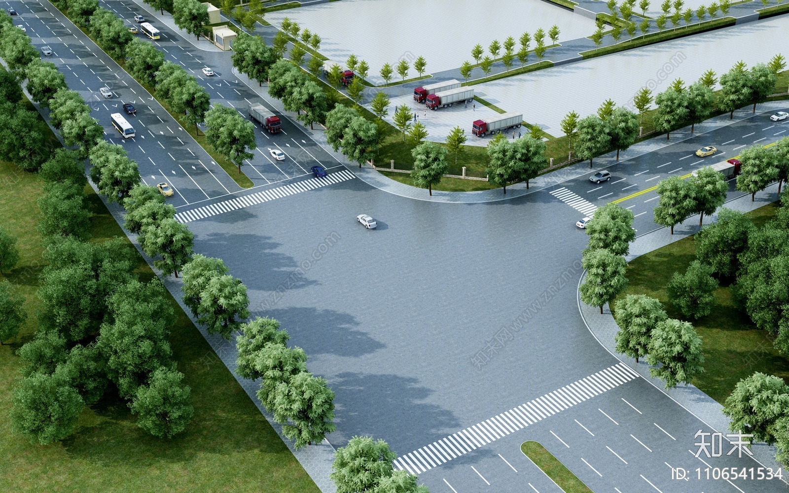 现代道路3D模型下载【ID:1106541534】