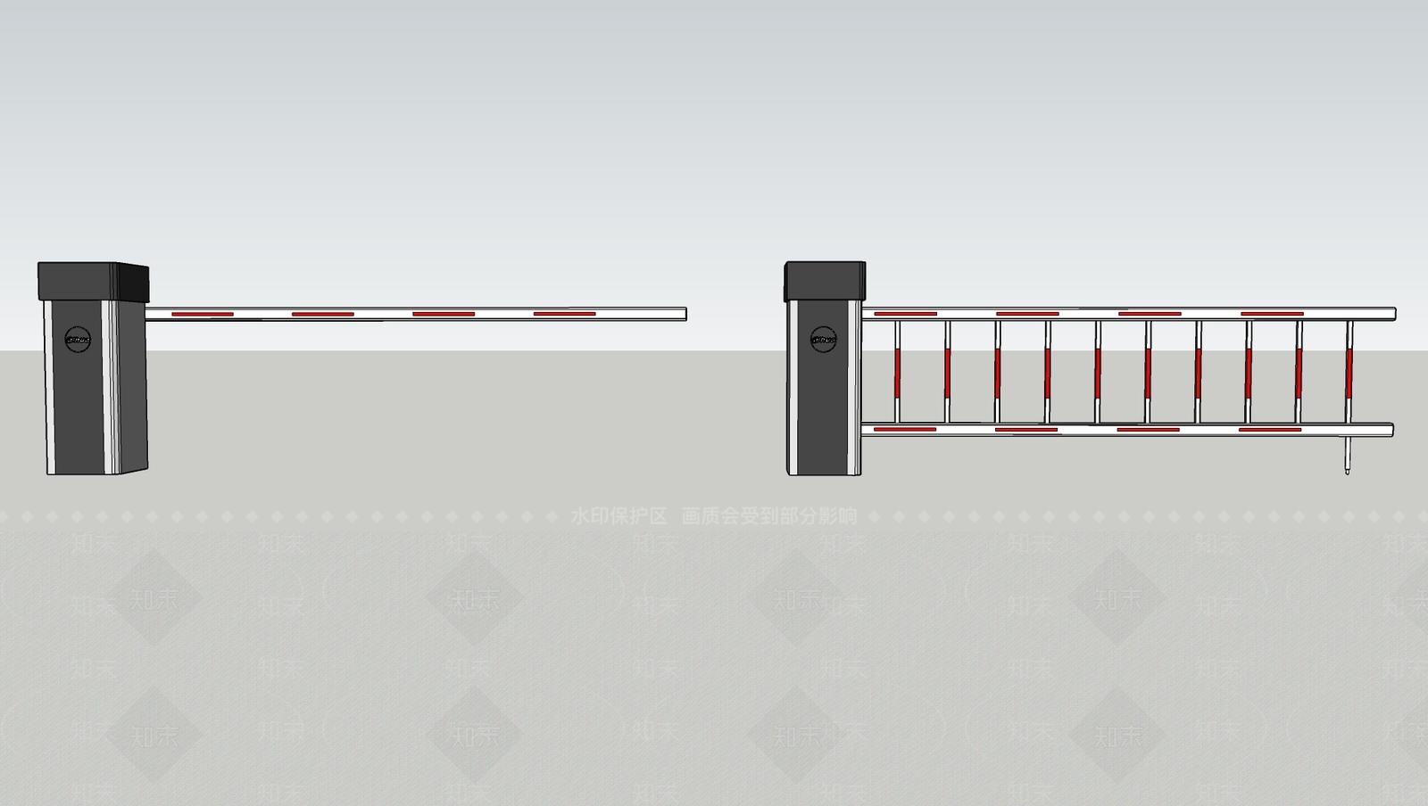 单杆道闸SU模型下载【ID:1106544482】