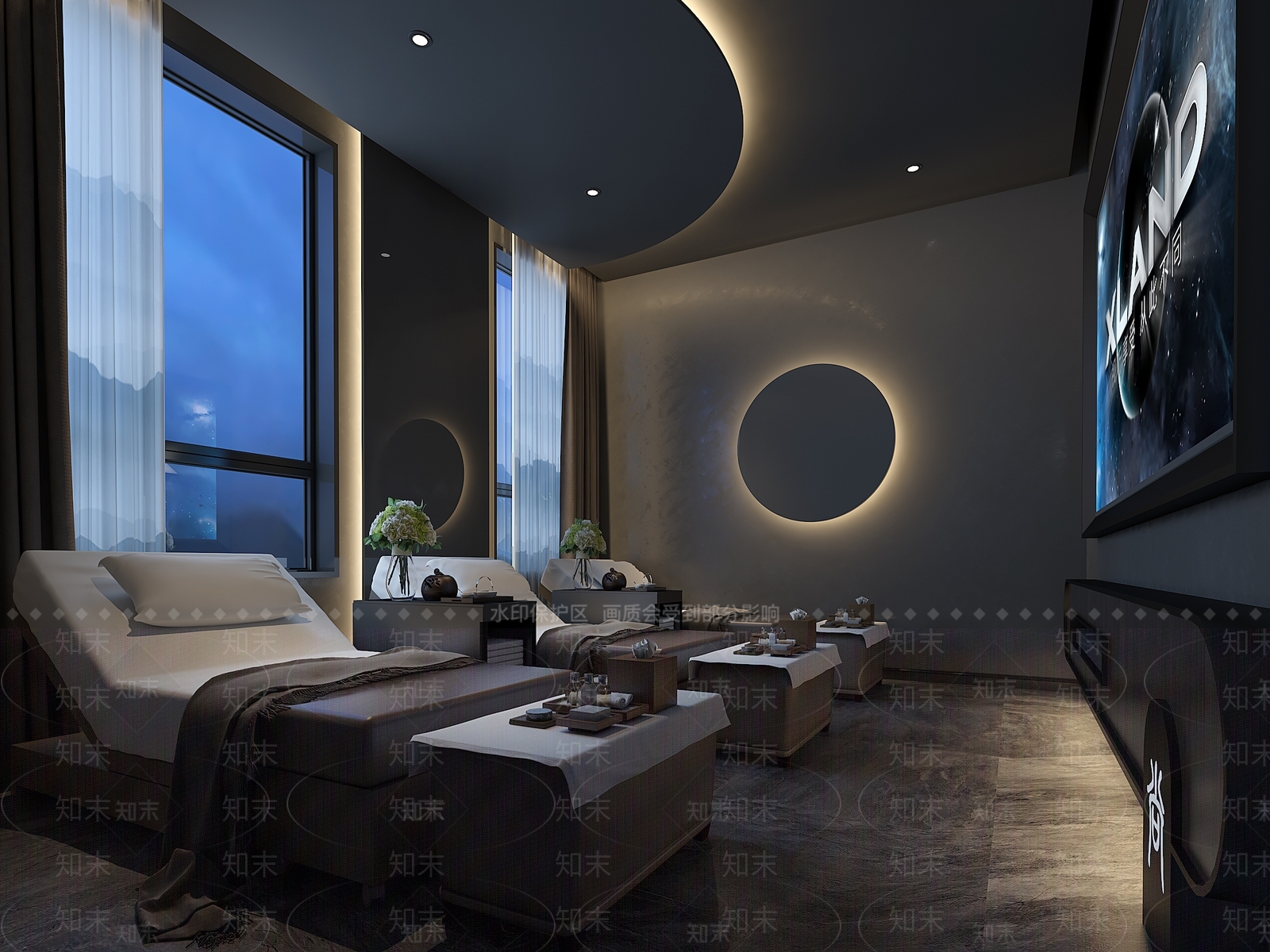 现代足浴按摩店包房3D模型下载【ID:1106546077】