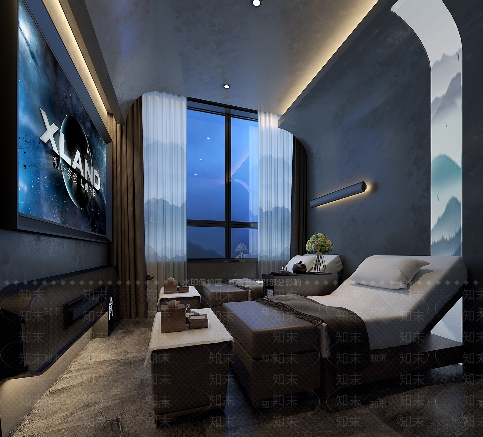 现代足浴按摩店包间3D模型下载【ID:1106546220】