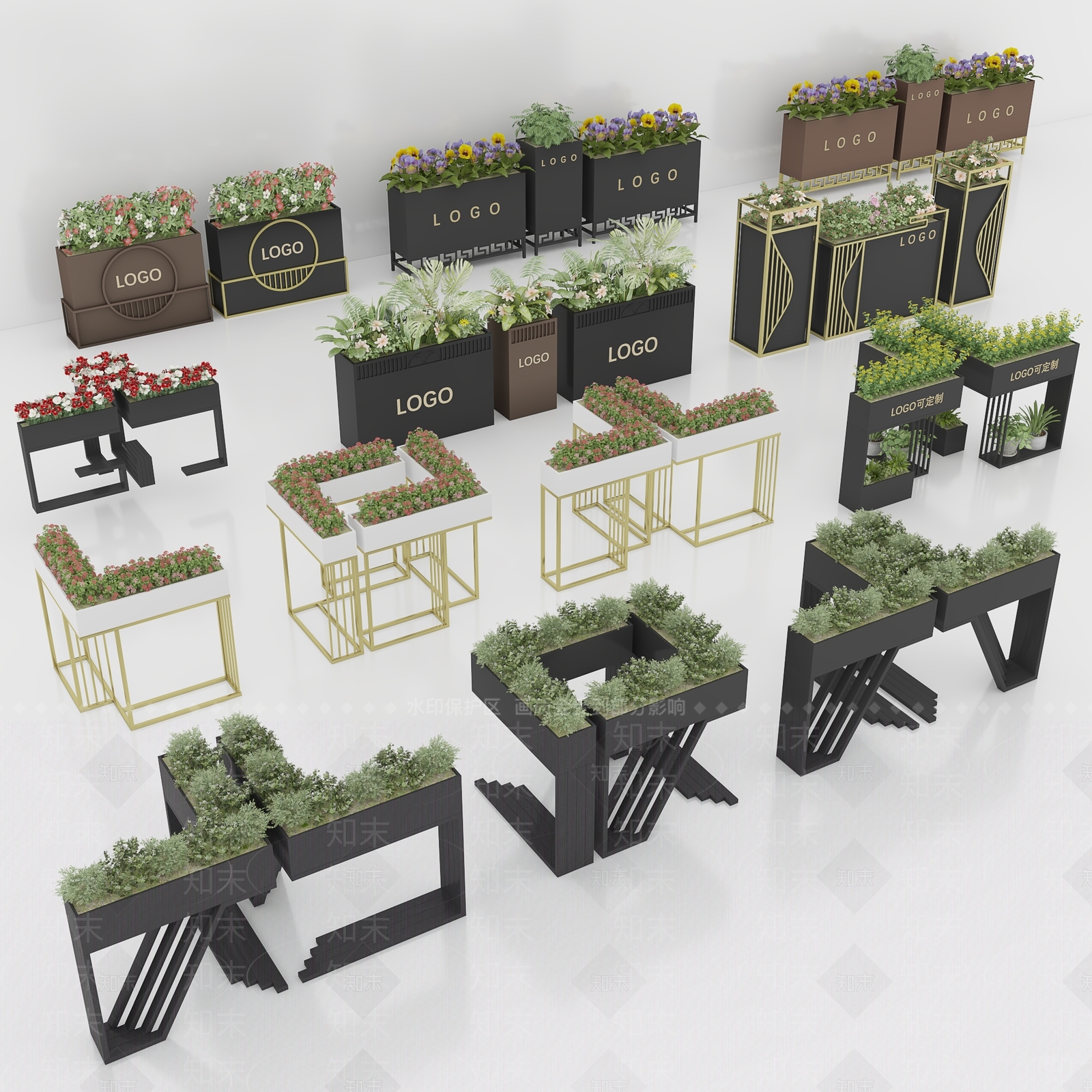 现代户外花箱3D模型下载【ID:1106551411】