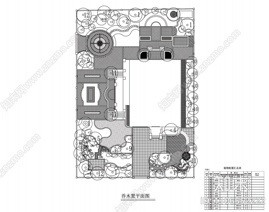 庭院景观cad施工图下载【ID:1106552222】