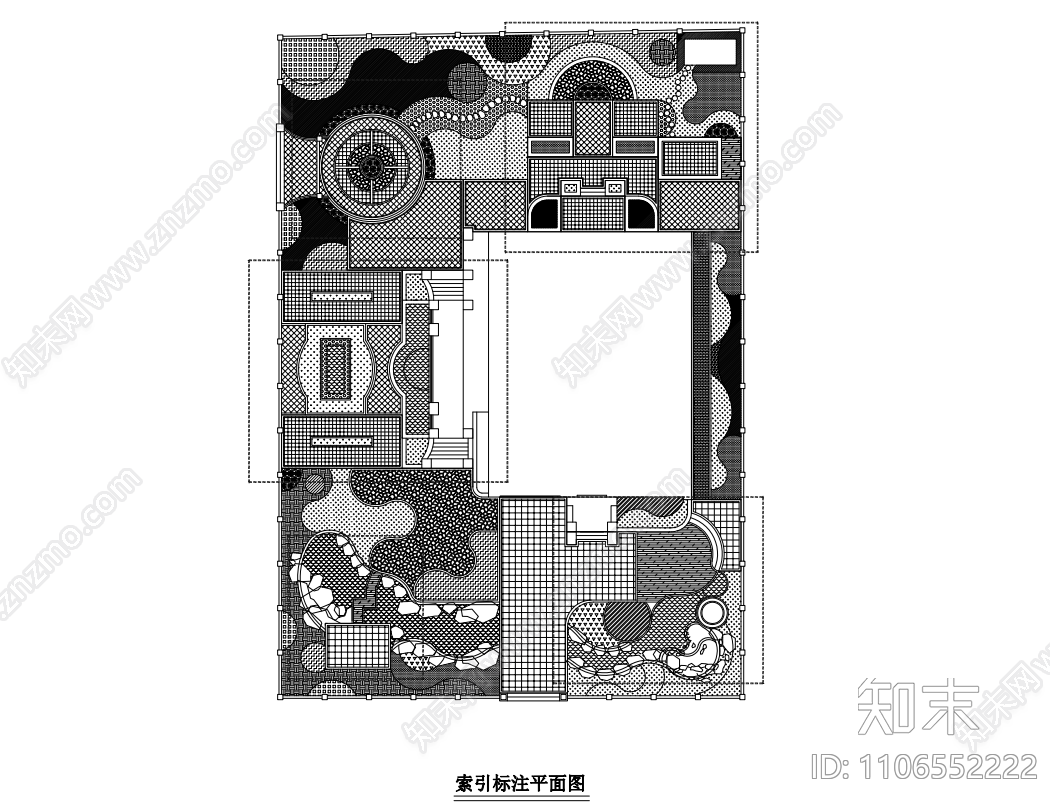 庭院景观cad施工图下载【ID:1106552222】