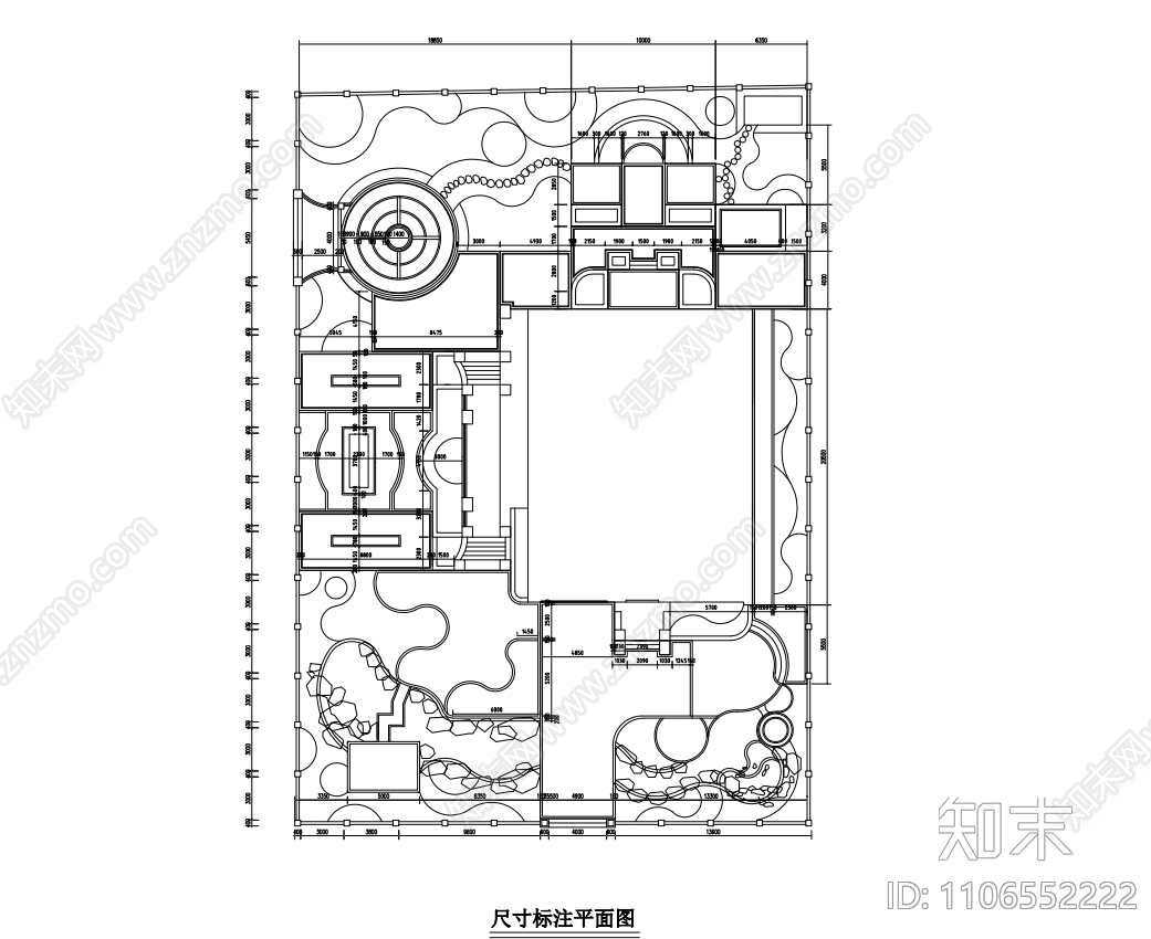 庭院景观cad施工图下载【ID:1106552222】