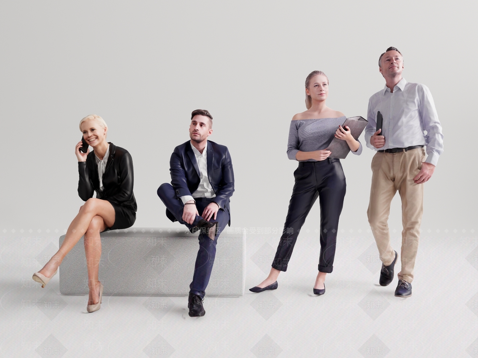 现代商务坐姿人物SU模型下载【ID:1106557482】