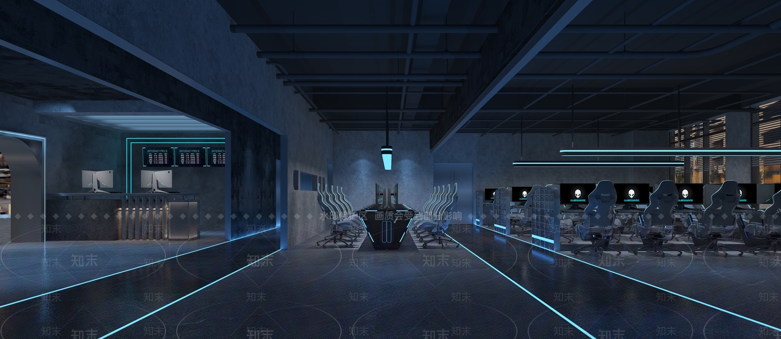 工业风网吧网咖3D模型下载【ID:1106558360】