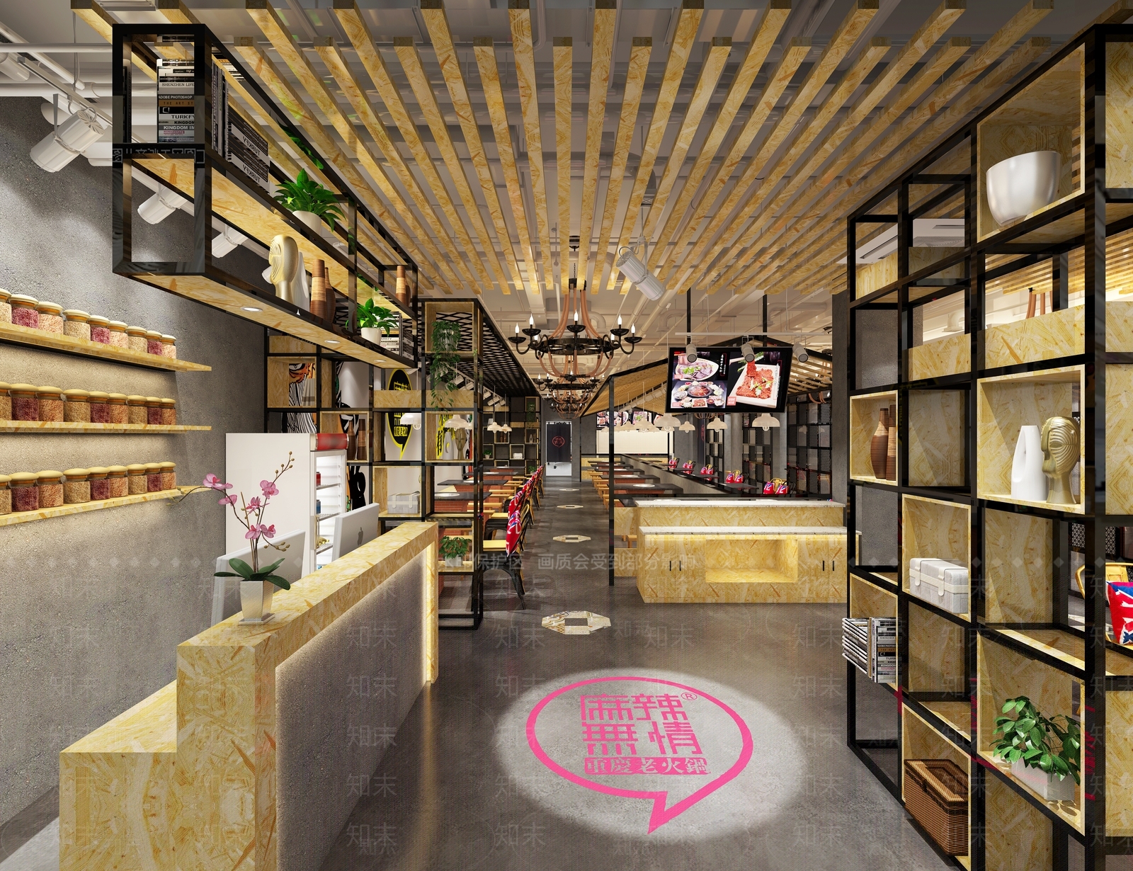 工业风火锅店3D模型下载【ID:1106562931】
