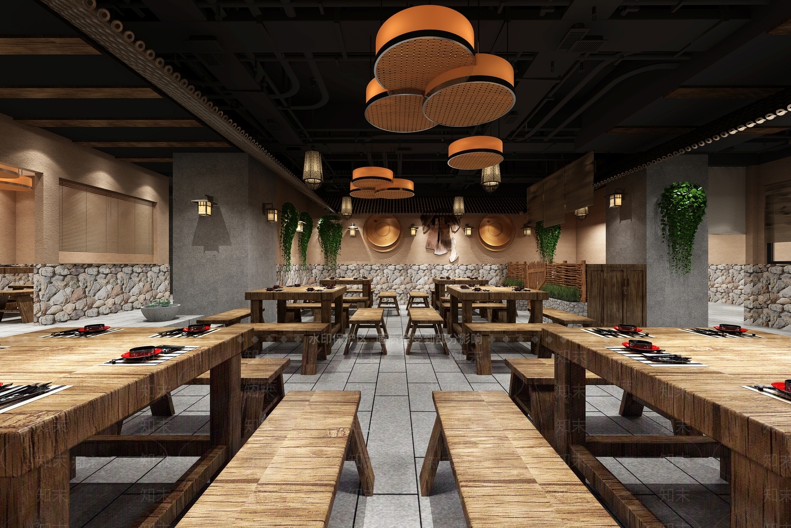 中式火锅店3D模型下载【ID:1106563645】