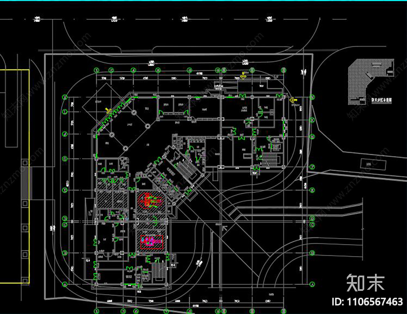 住院大楼特殊科室cad施工图下载【ID:1106567463】