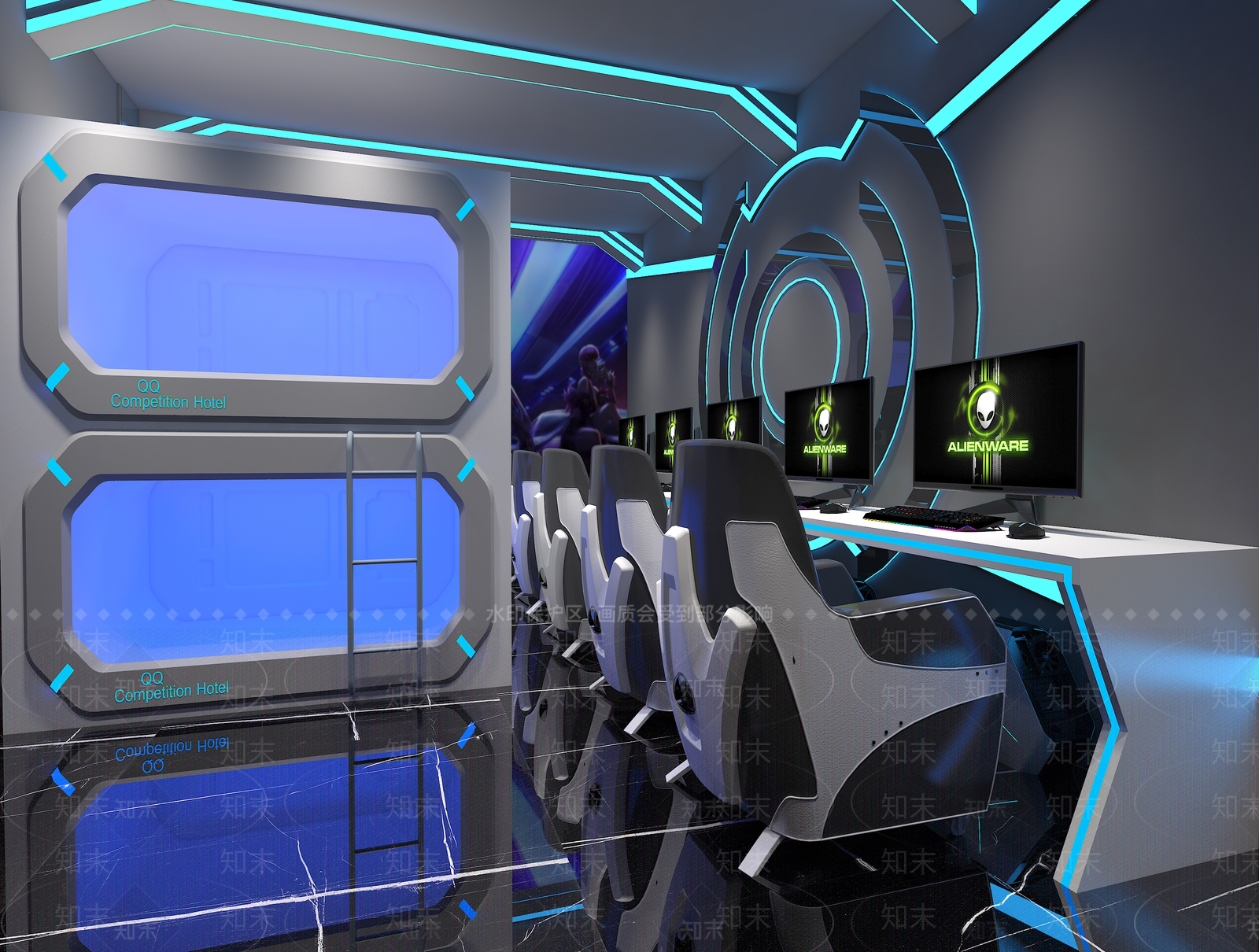 现代电竞房3D模型下载【ID:1106582202】