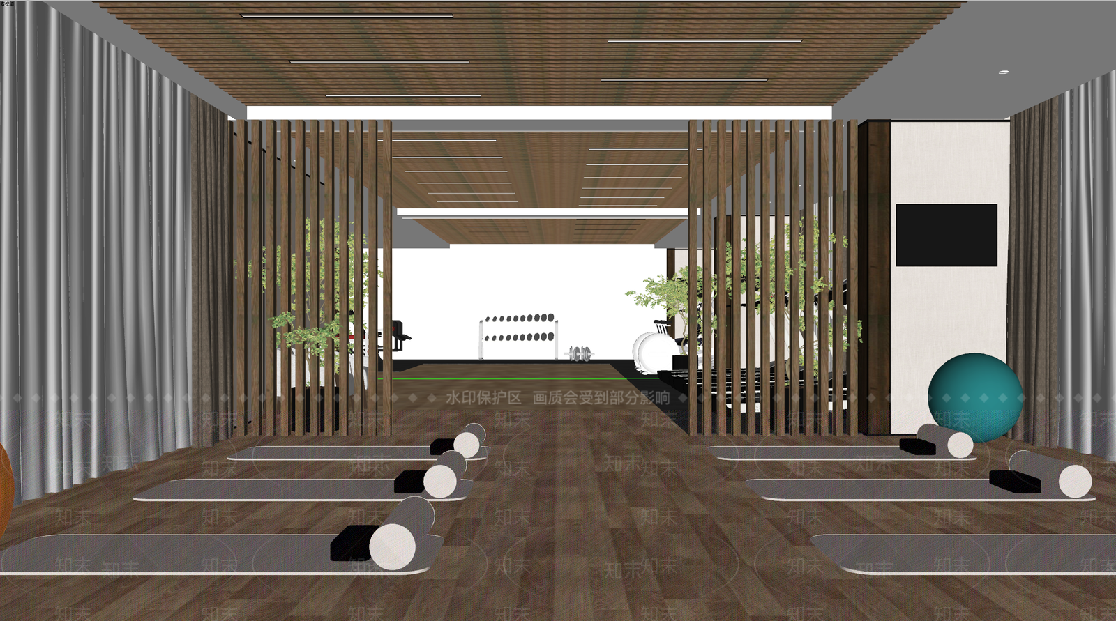 现代健身房SU模型下载【ID:1106584426】