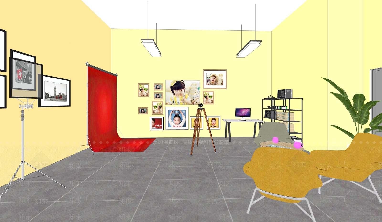 现代摄影店SU模型下载【ID:1106584784】