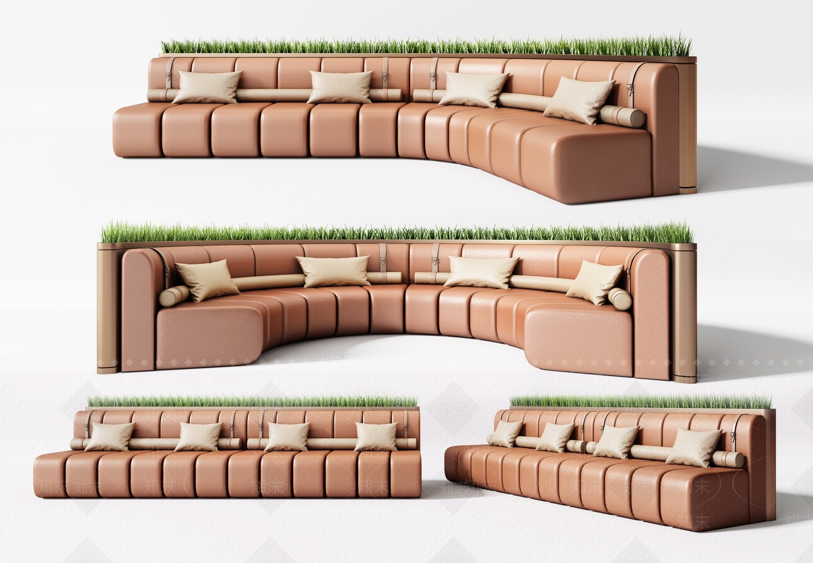 现代弧形沙发3D模型下载【ID:1106586243】