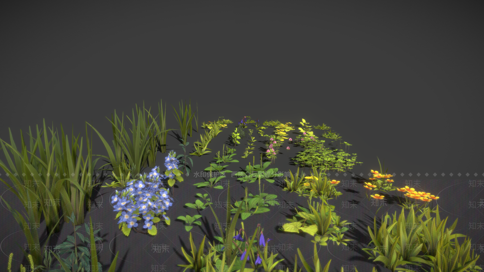 现代花草组合3D模型下载【ID:1106587801】