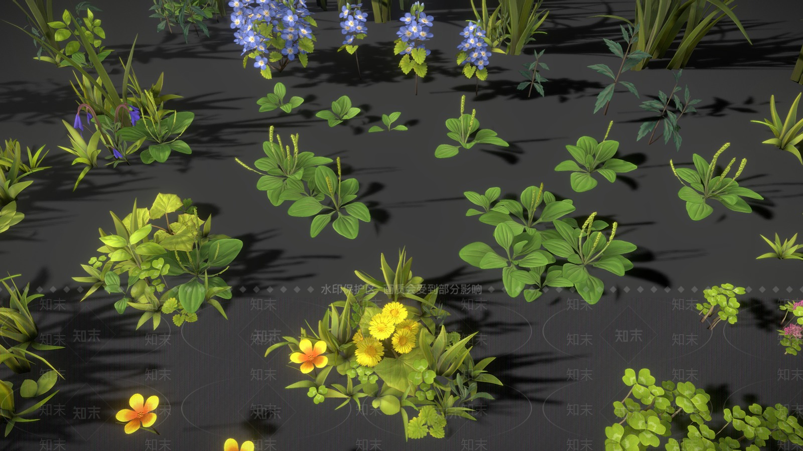 现代花草组合3D模型下载【ID:1106587801】