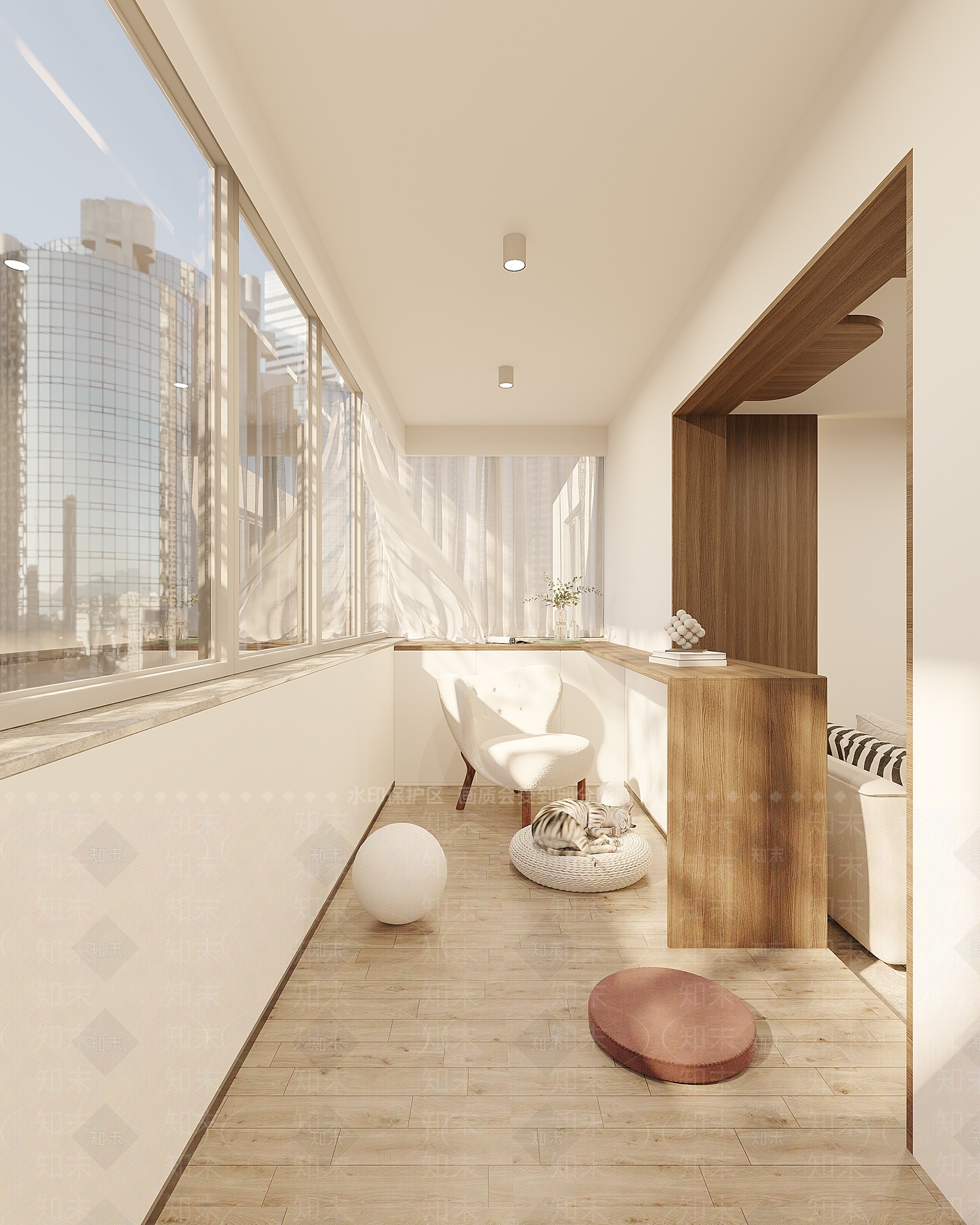 现代奶油风公寓3D模型下载【ID:1106589456】