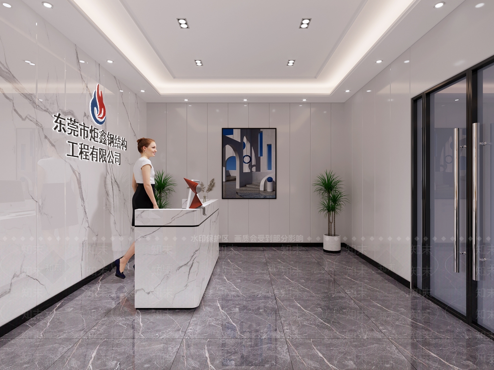 现代前台3D模型下载【ID:1106599690】