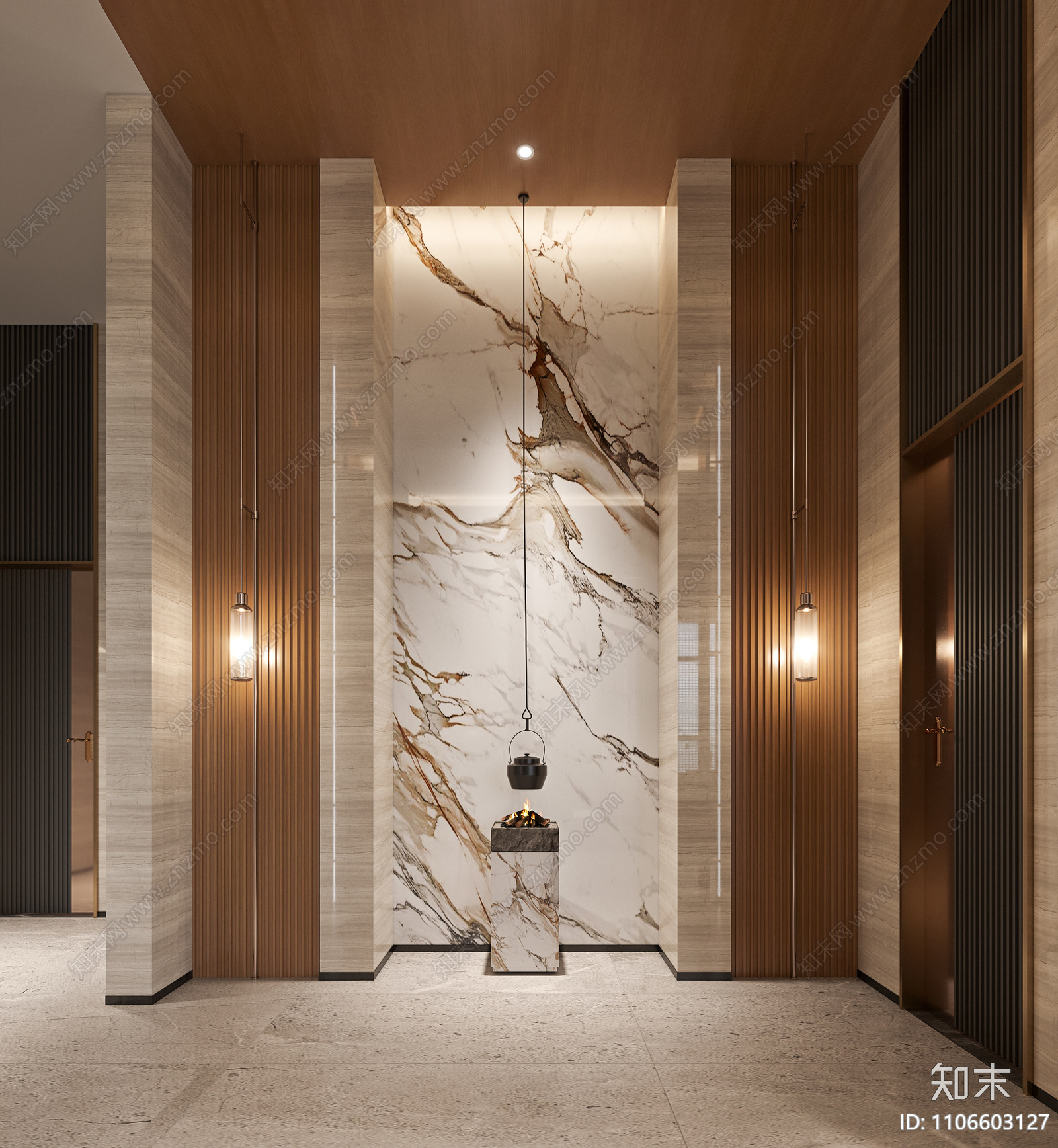 现代酒店大堂等候区3D模型下载【ID:1106603127】_知末3d模型网