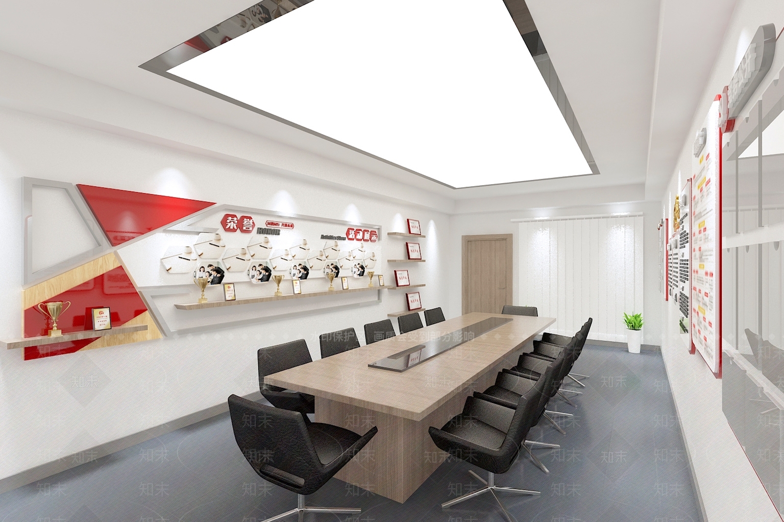 现代党建会议室3D模型下载【ID:1106603776】