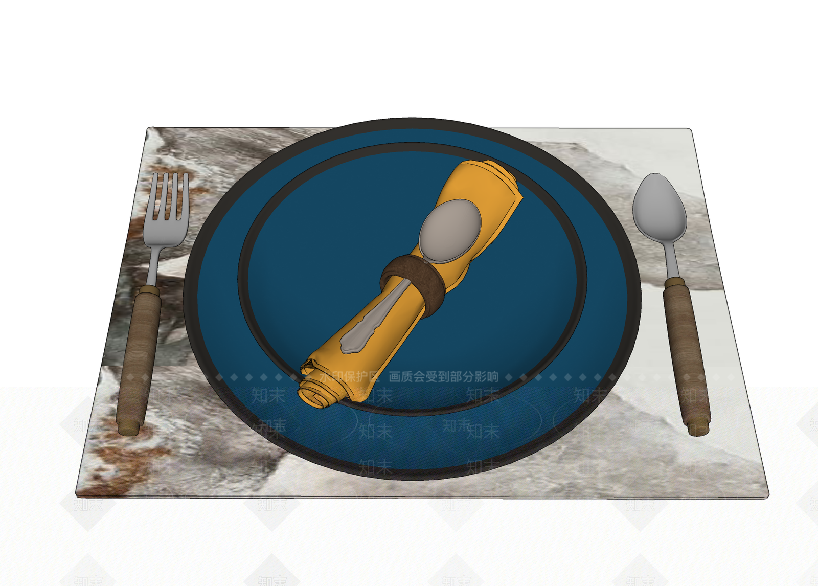现代餐具SU模型下载【ID:1106605869】