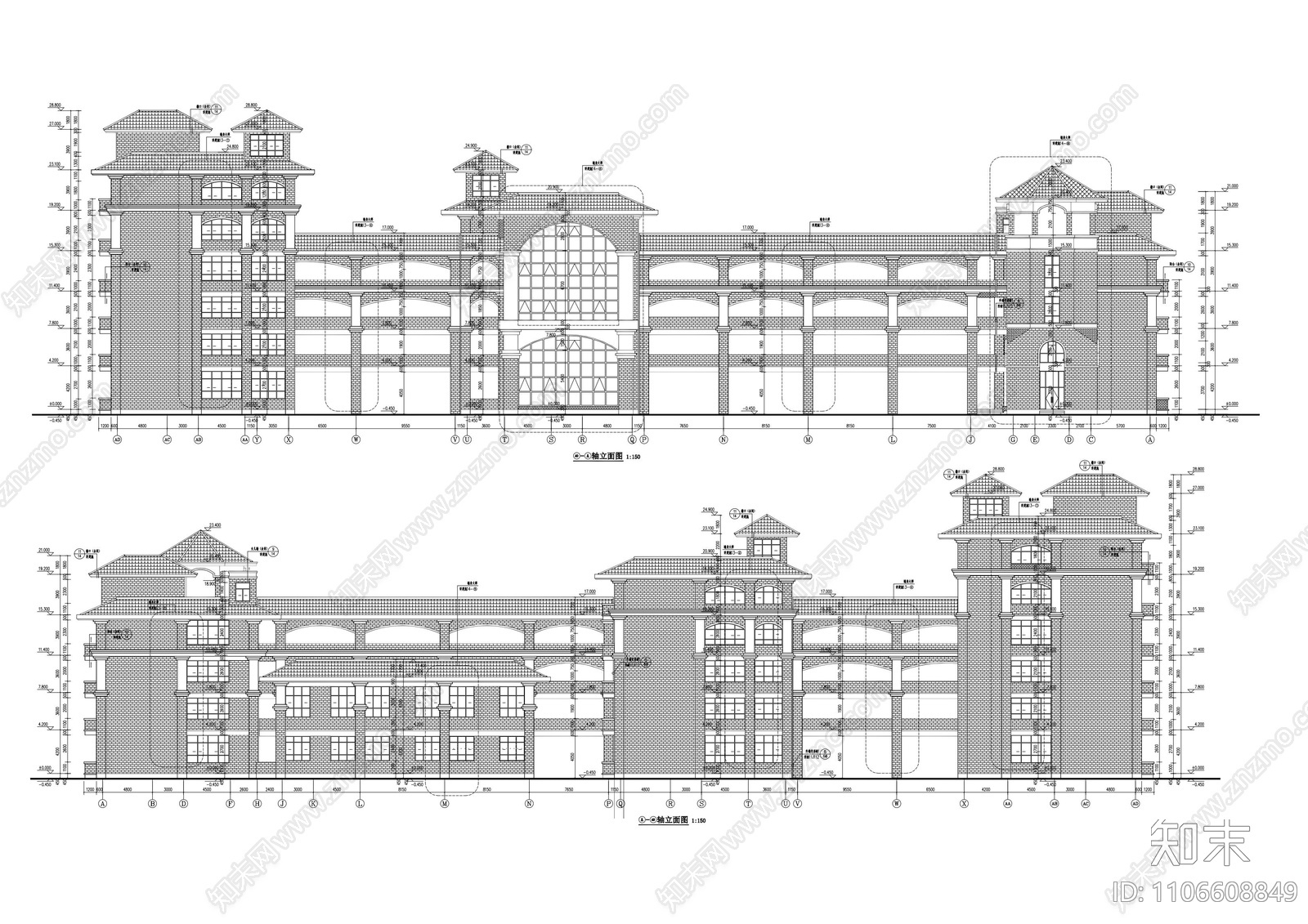 小学建筑cad施工图下载【ID:1106608849】