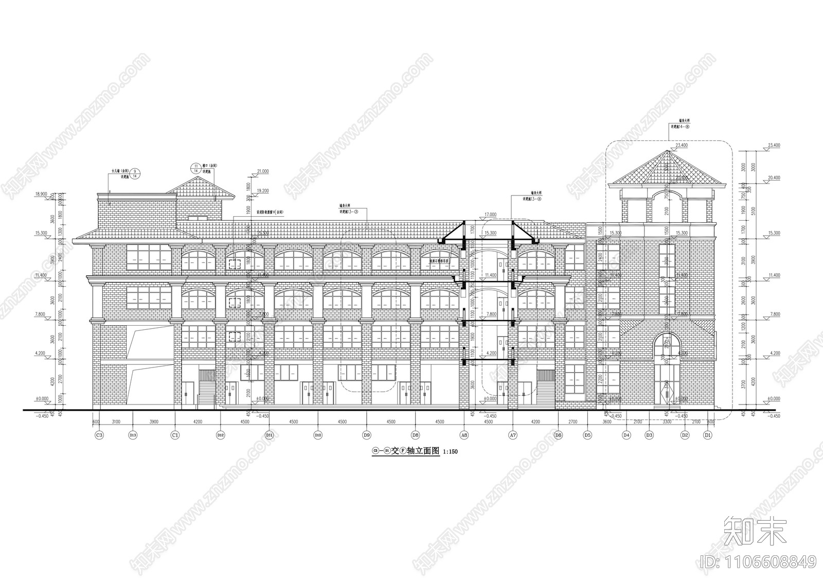 小学建筑cad施工图下载【ID:1106608849】