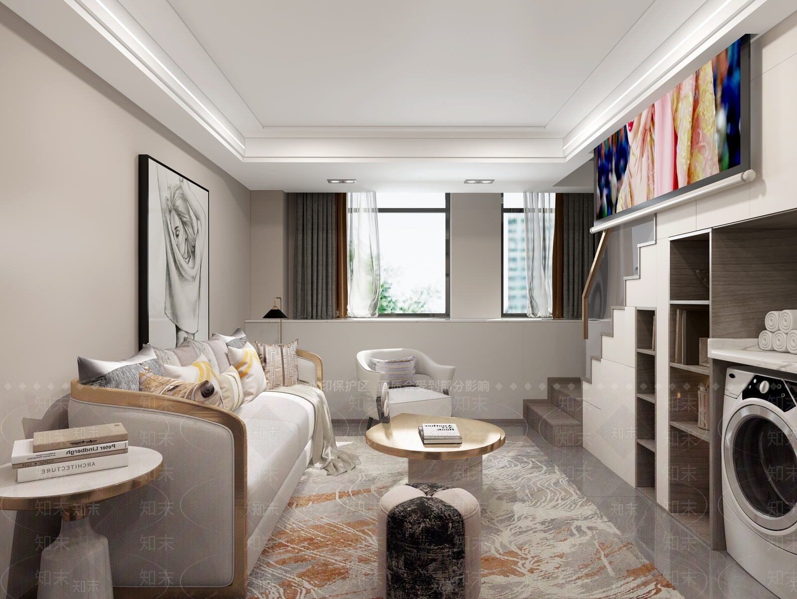现代单身公寓3D模型下载【ID:1106610706】