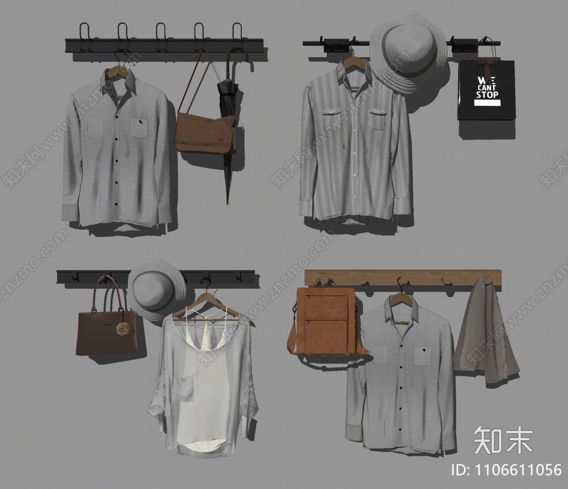 现代服饰挂钩SU模型下载【ID:1106611056】