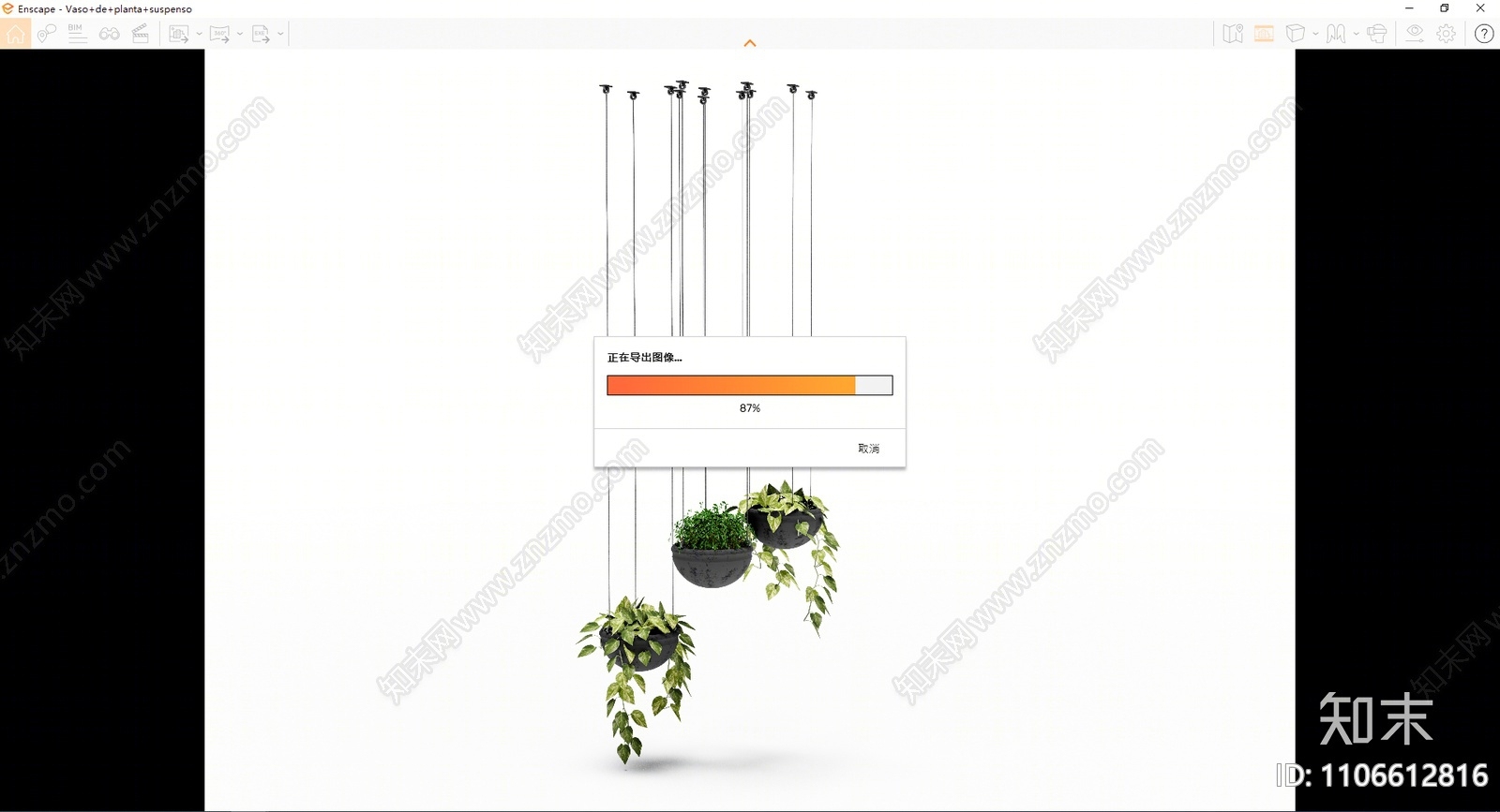 现代植物吊篮SU模型下载【ID:1106612816】