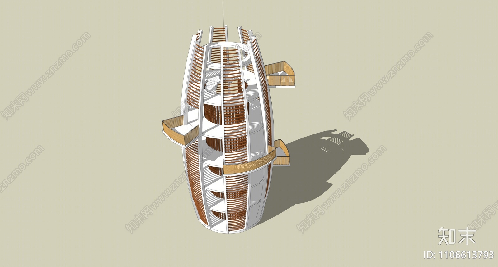 现代塔楼SU模型下载【ID:1106613793】