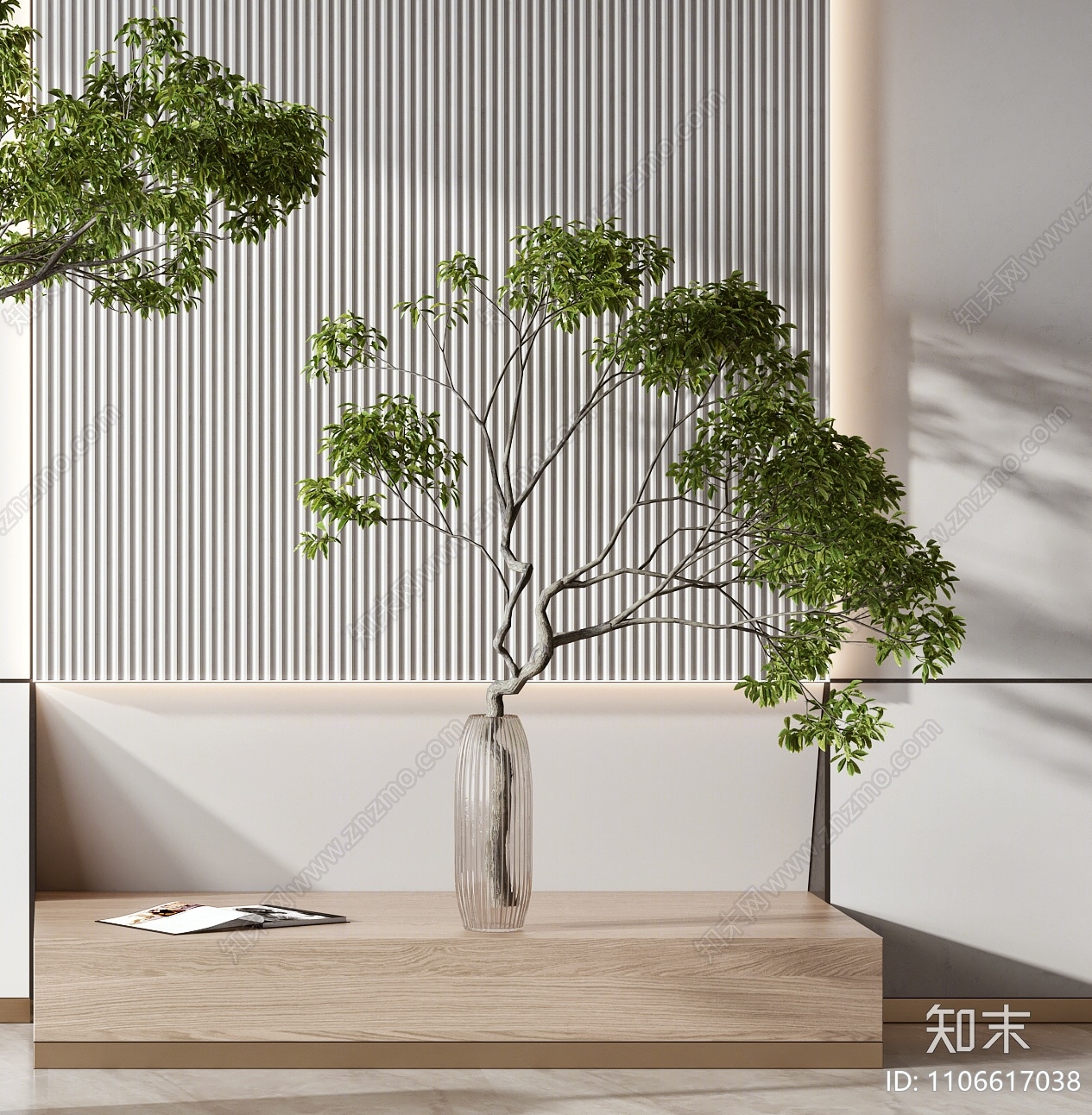 现代绿植盆栽3D模型下载【ID:1106617038】