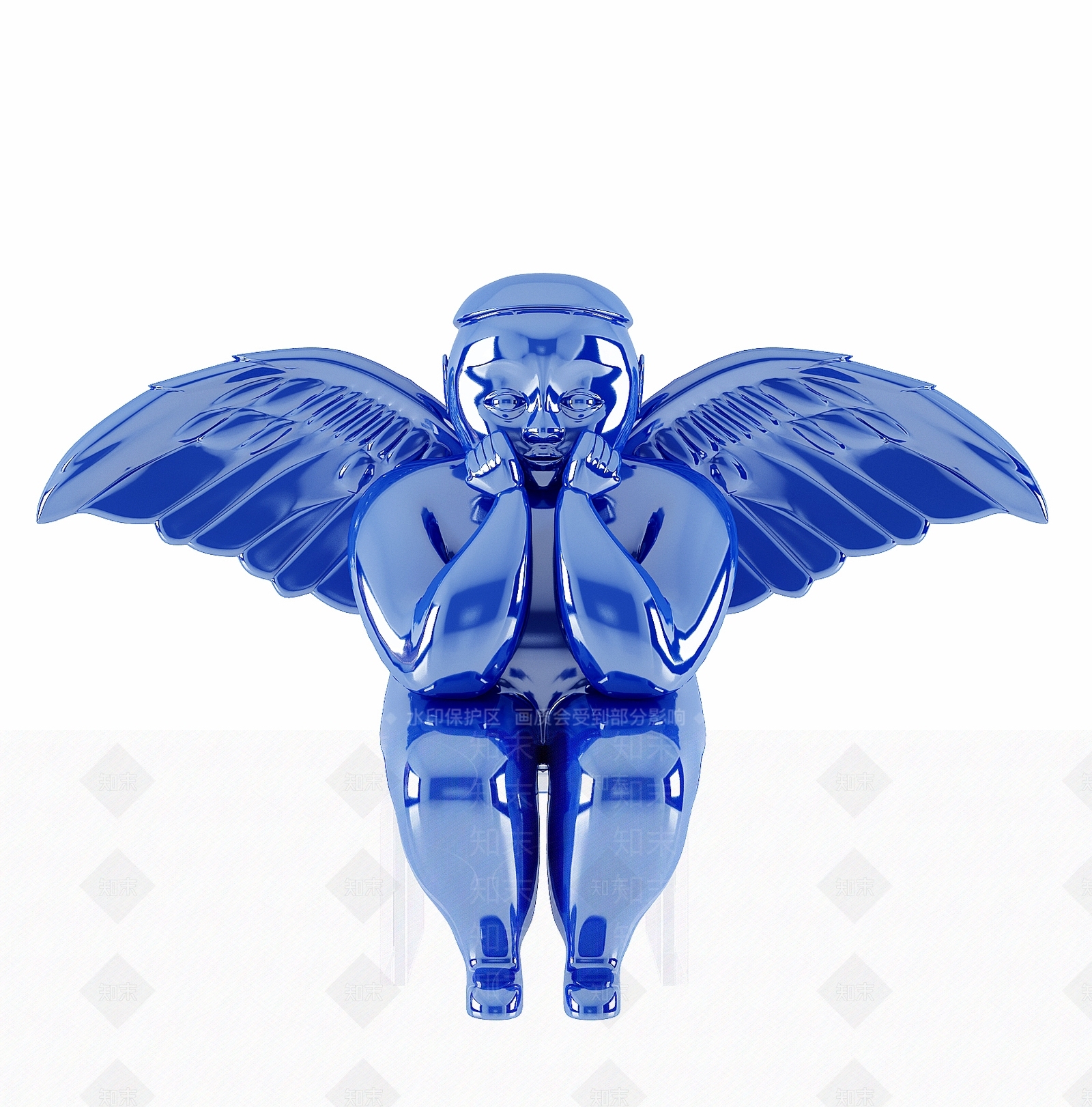 现代天使雕塑SU模型下载【ID:1106620588】