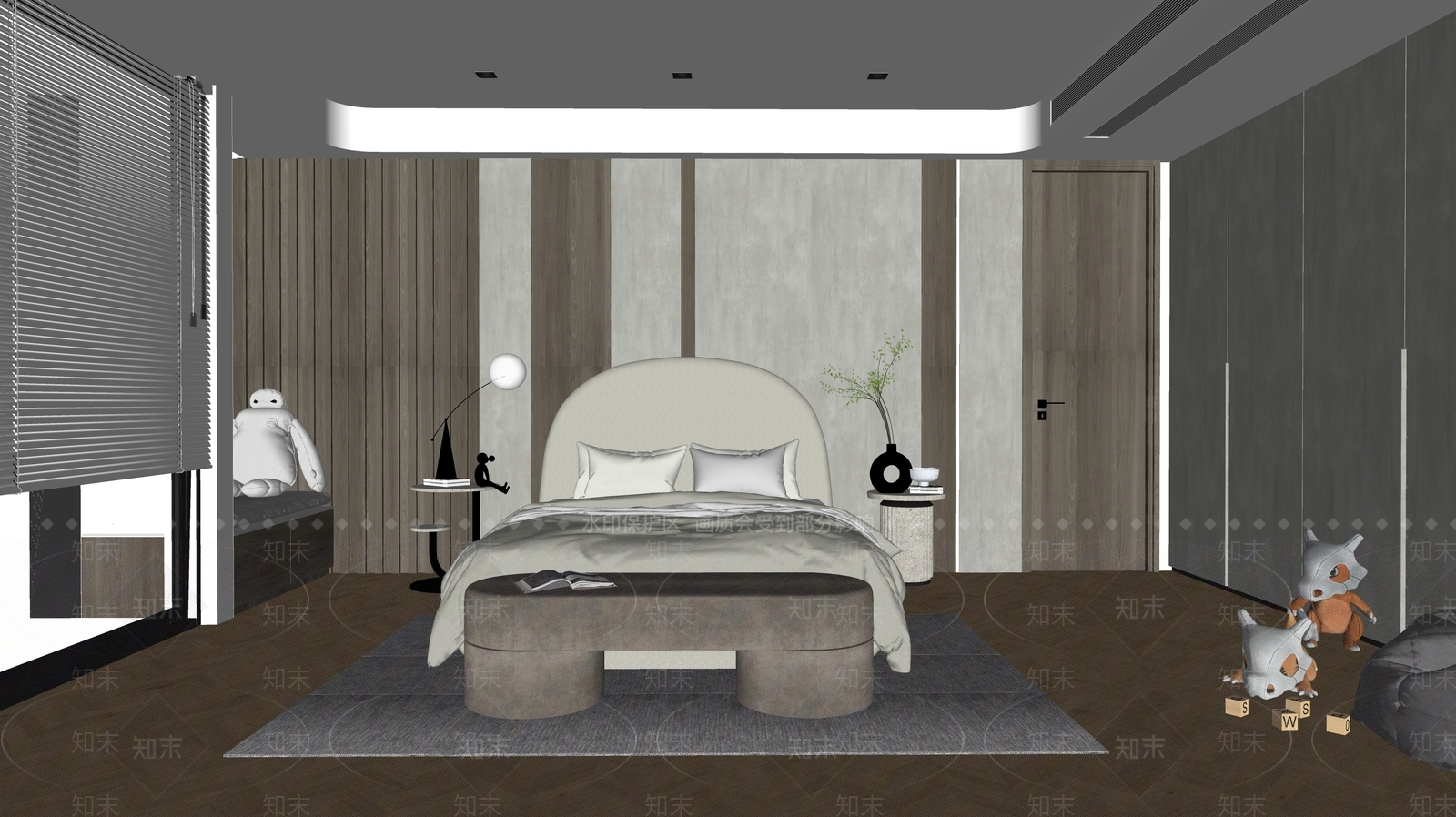 现代儿童房SU模型下载【ID:1106621914】