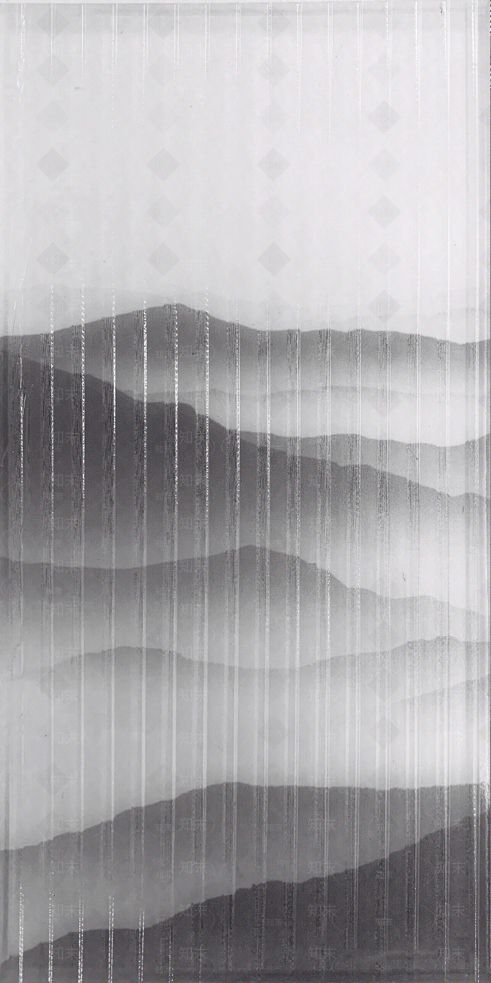 竖纹黑白山水画贴图下载【ID:1106624217】