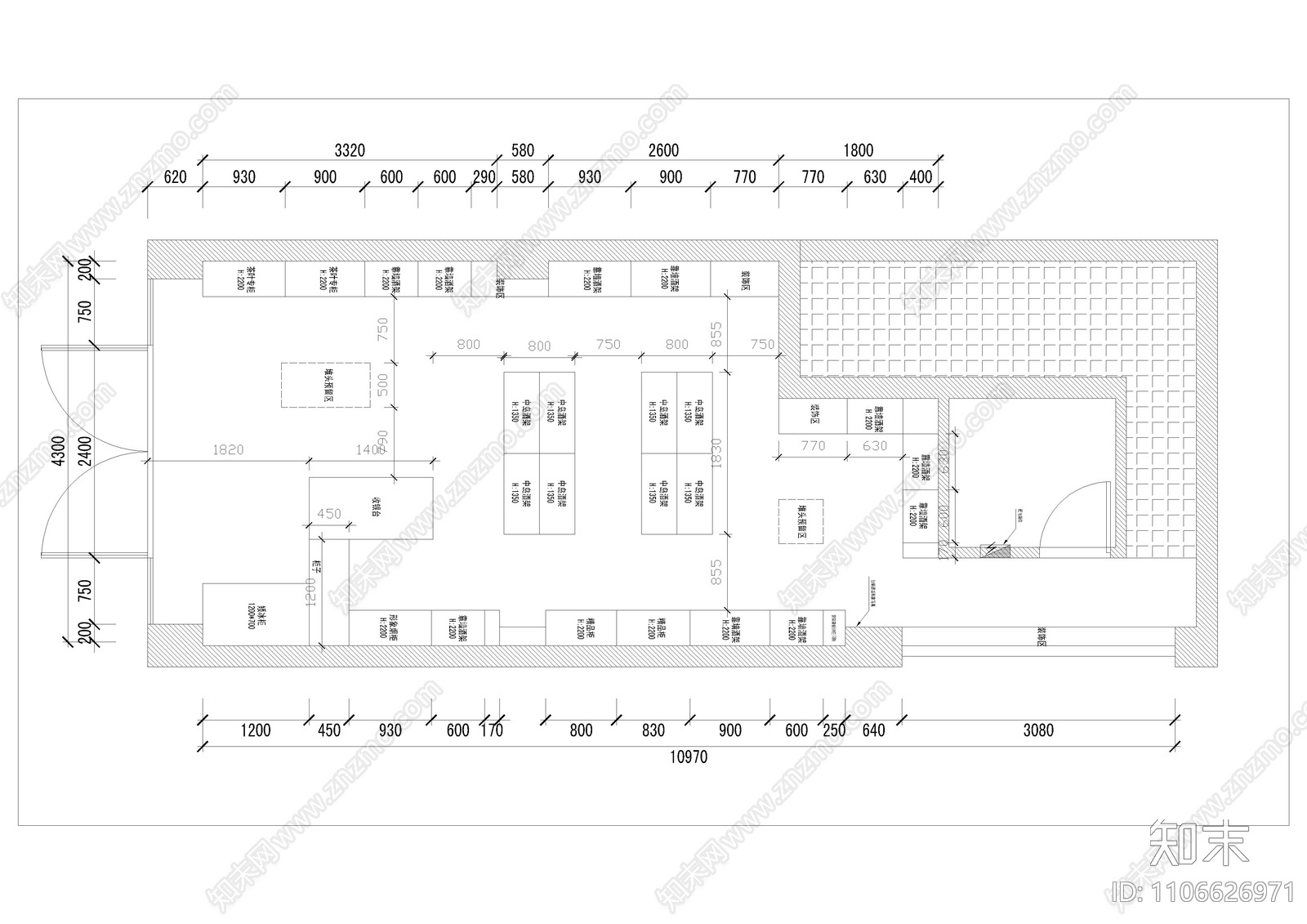 烟酒行施工图下载【ID:1106626971】