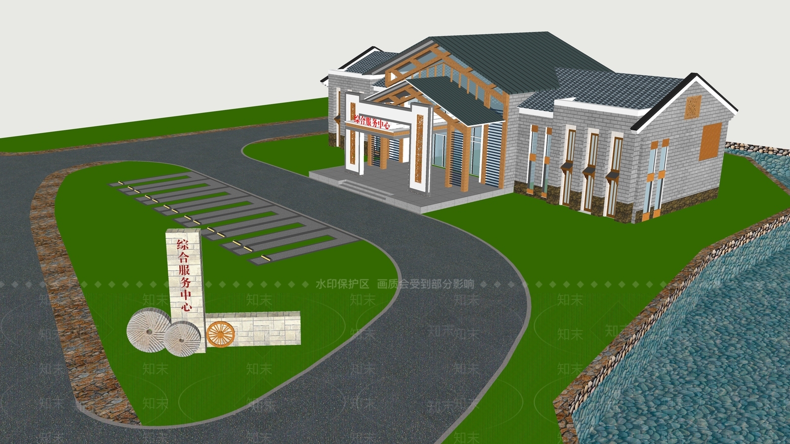 中式其它小公建SU模型下载【ID:1106631139】