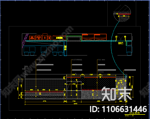翘脚牛肉店cad施工图下载【ID:1106631446】
