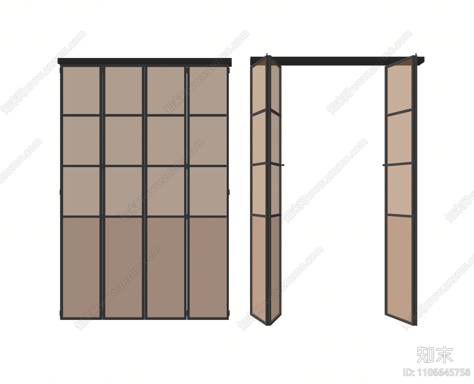 现折叠门SU模型下载【ID:1106645758】