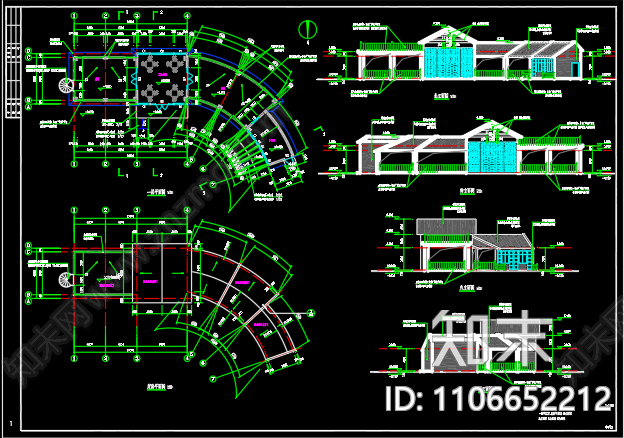 洪泽湖湿地公园茶楼建筑施工图cad施工图下载【ID:1106652212】