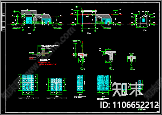 洪泽湖湿地公园茶楼建筑施工图cad施工图下载【ID:1106652212】