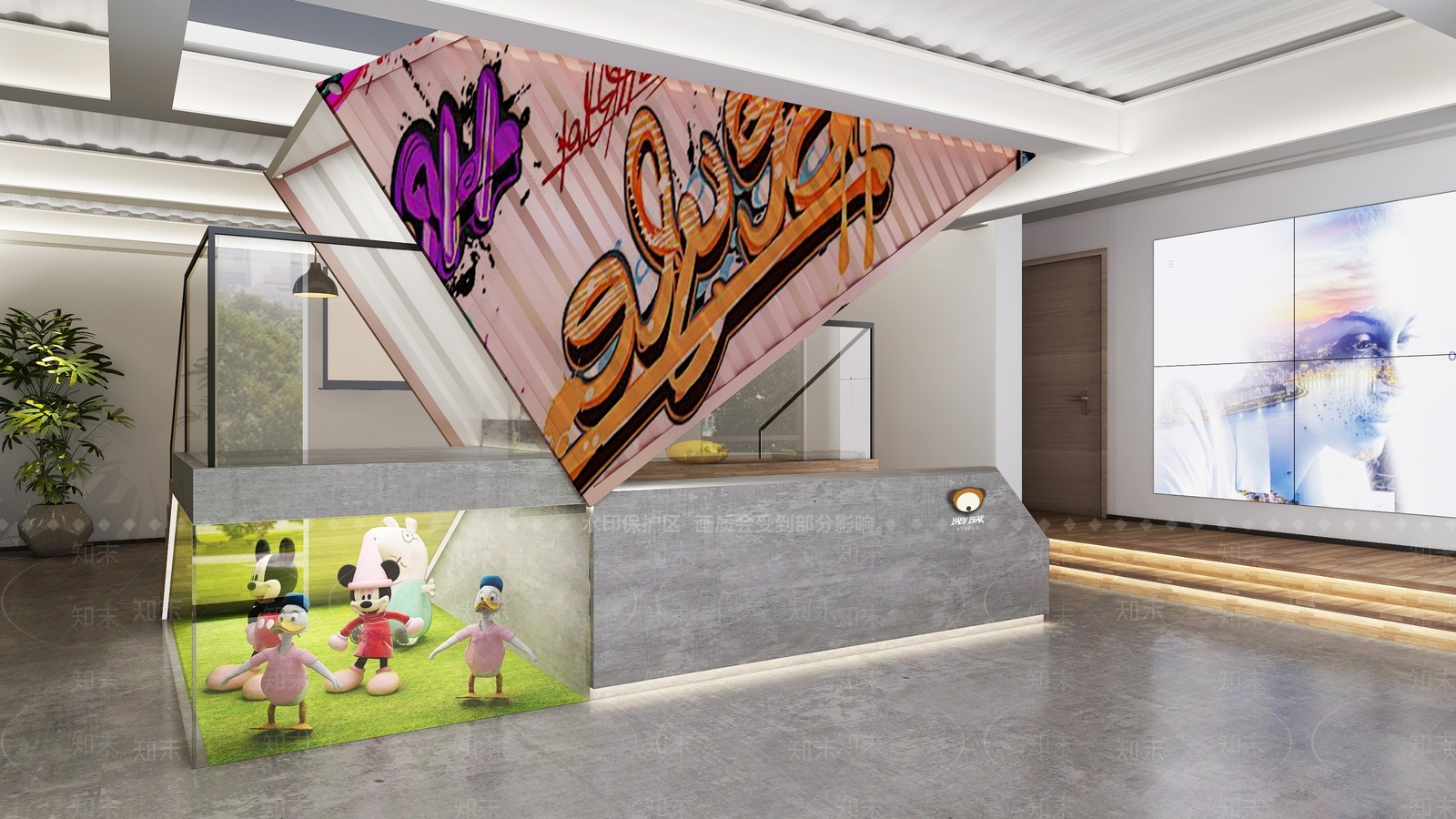 现代瑜伽室3D模型下载【ID:1106659257】