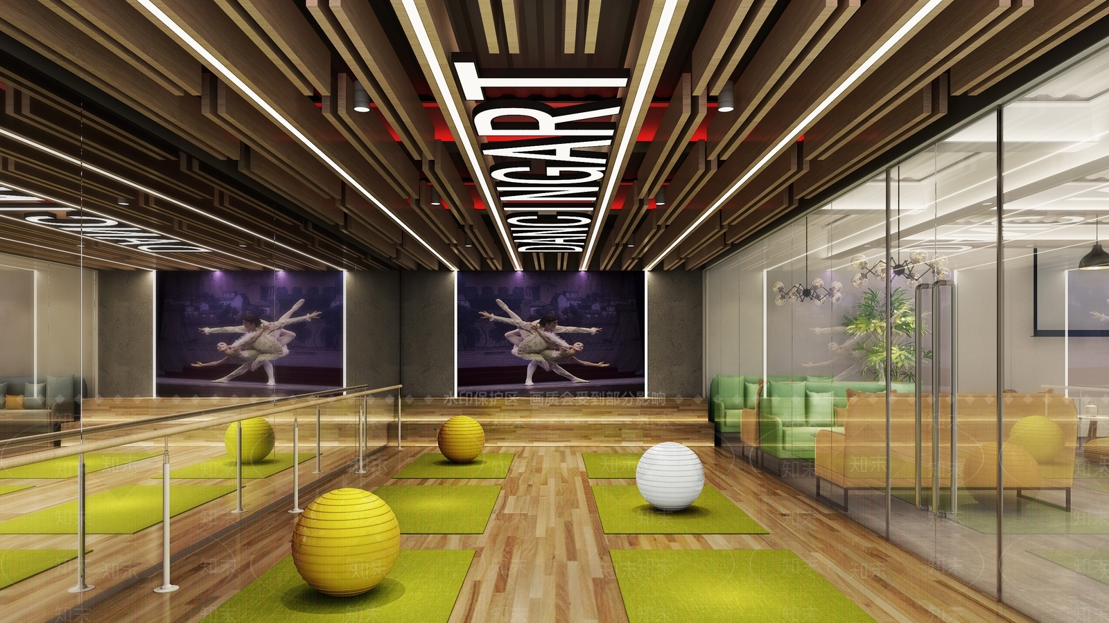 现代瑜伽室3D模型下载【ID:1106659257】