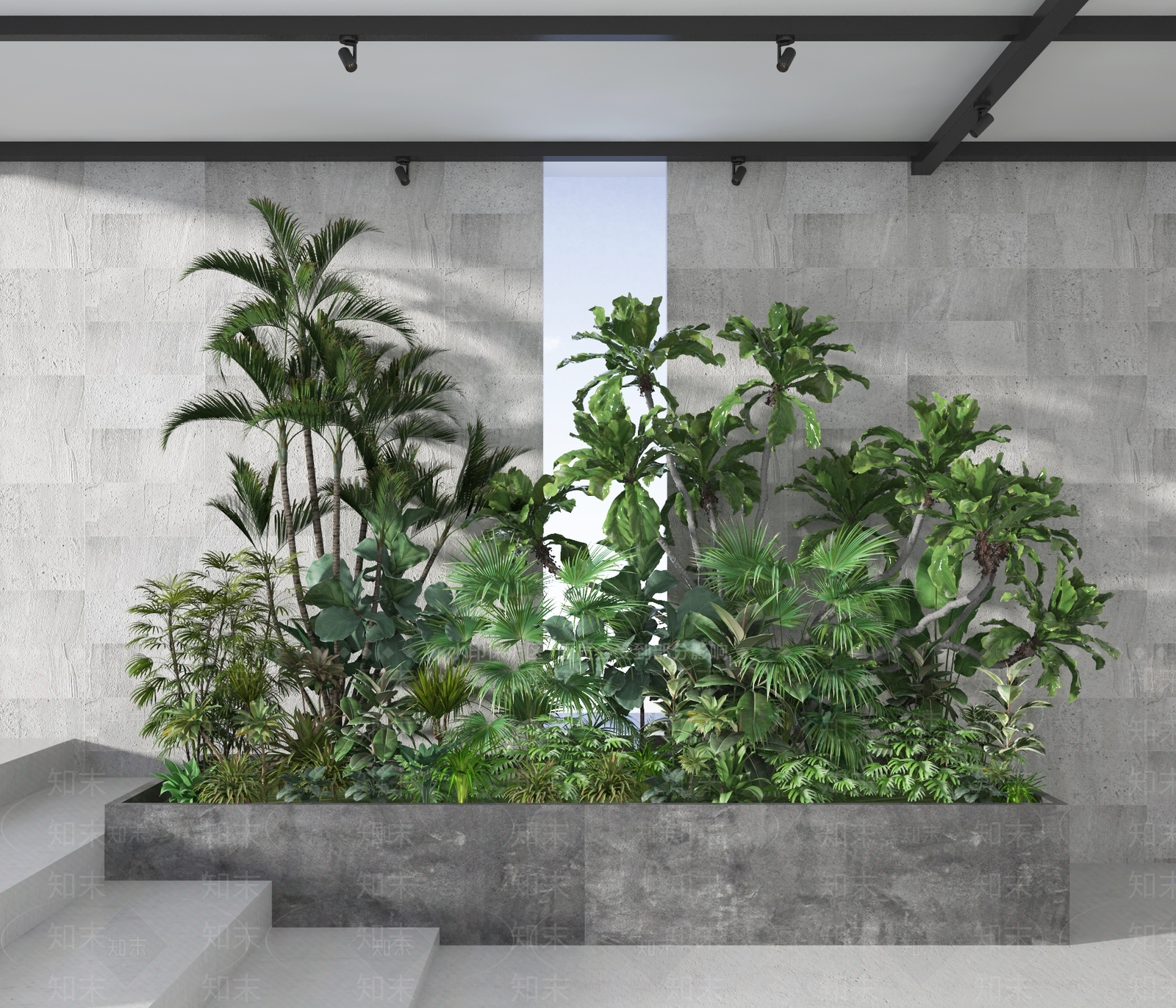 现代植物堆3D模型下载【ID:1106663515】