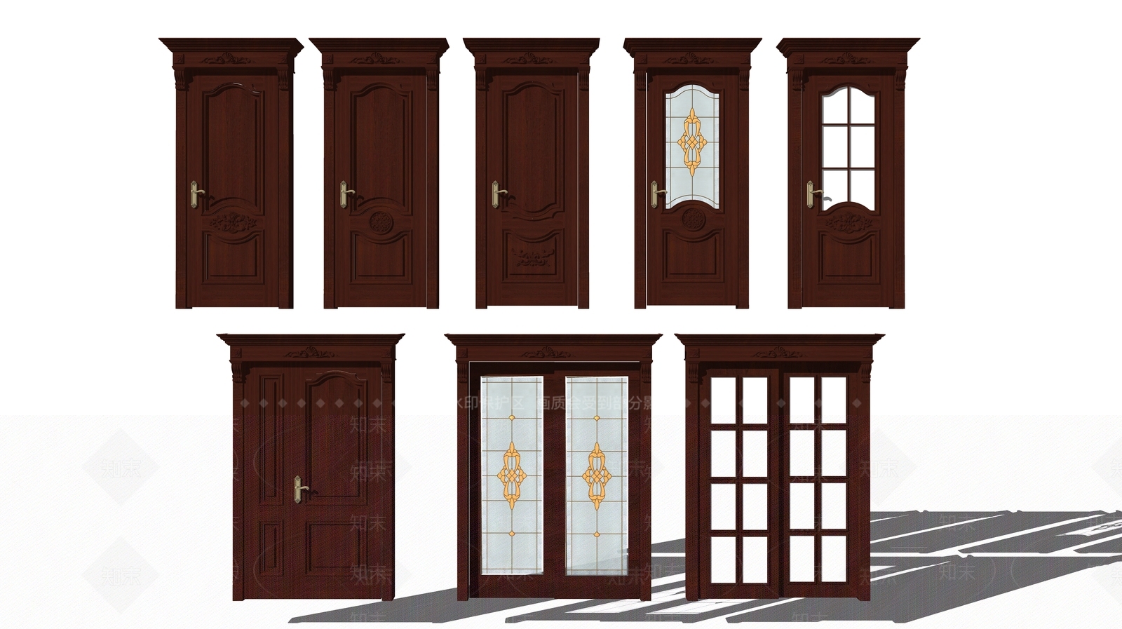 欧式推拉门SU模型下载【ID:1106665481】