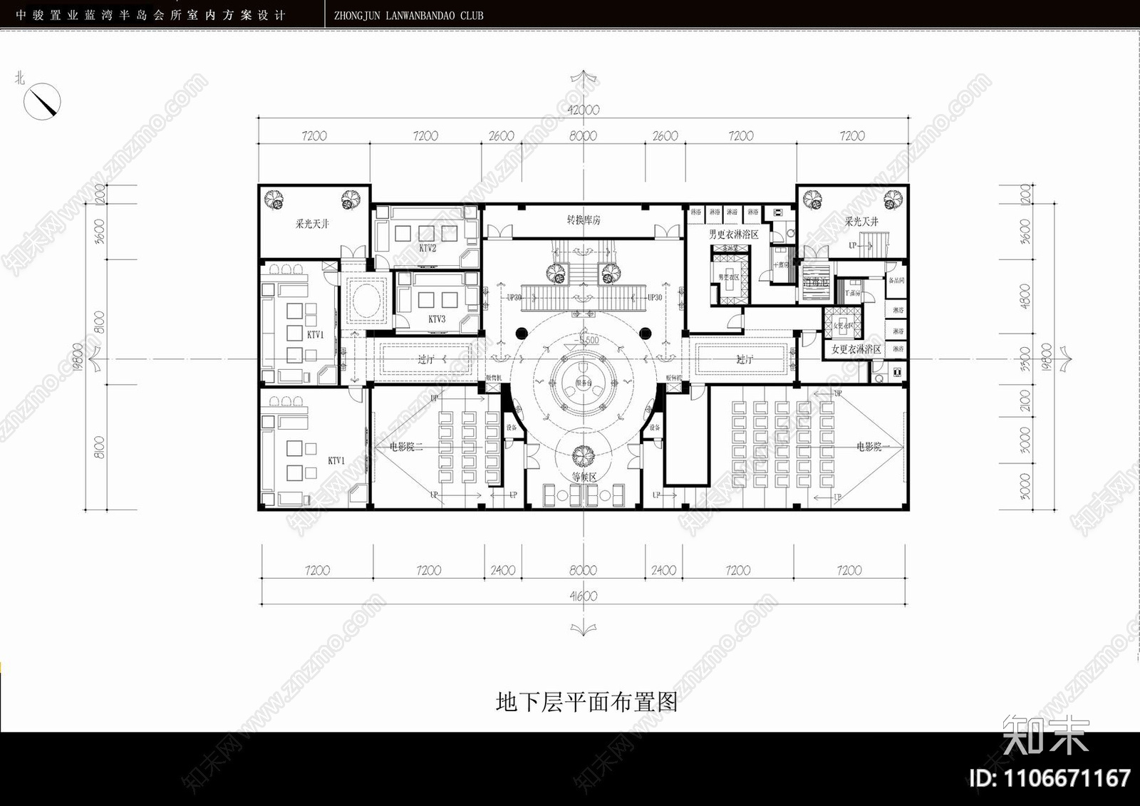 半岛会所cad施工图下载【ID:1106671167】