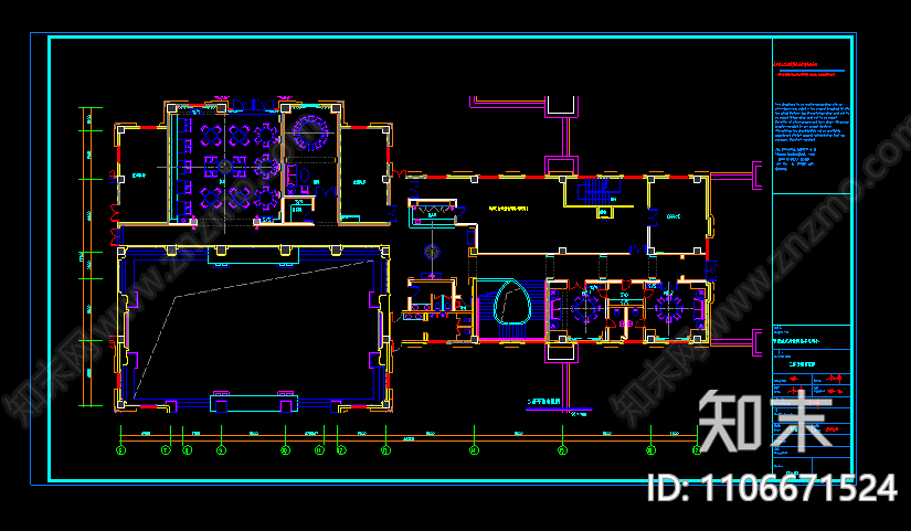 高尔夫会所cad施工图下载【ID:1106671524】