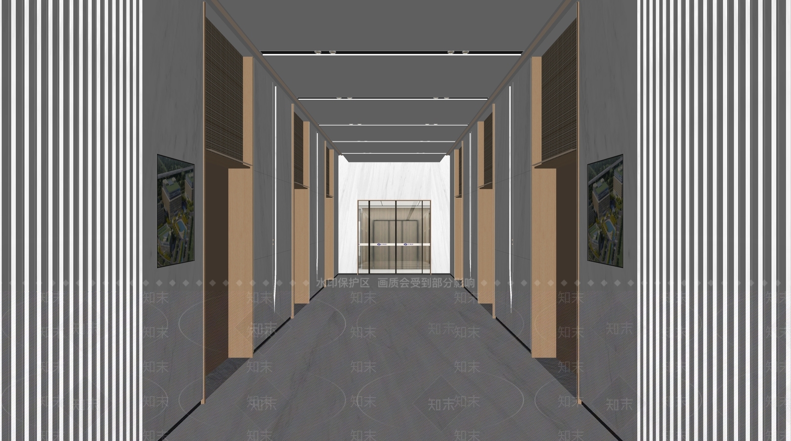 现代电梯厅SU模型下载【ID:1106687224】